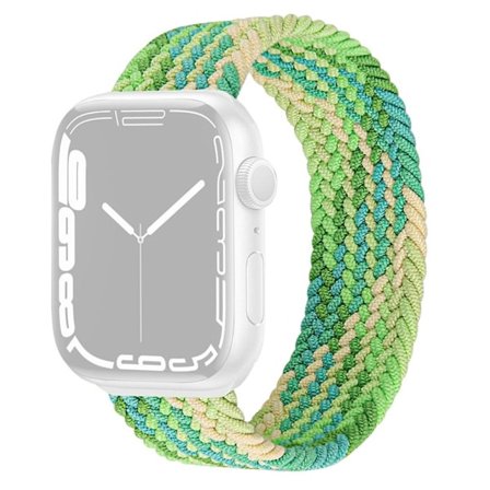 Apple Watch Series 8 (45mm) / Watch Ultra klockarmband i elastisk nylon - Gradientgrön Storlek: L