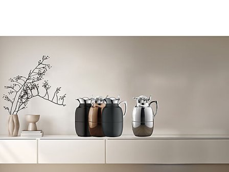 ALFI Termokanne Juwel 1l Blank sort Rustfritt stål