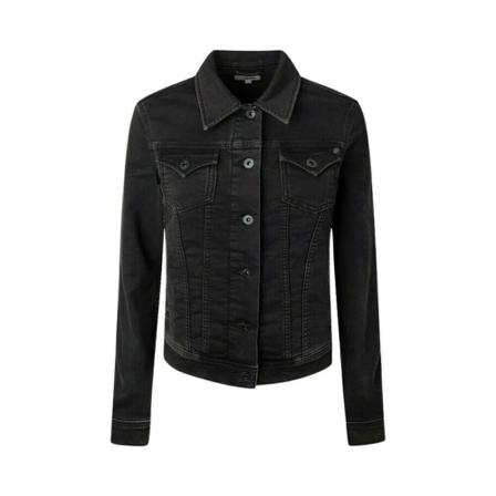 Pepe Jeans, Denim Jackets Zwart, Dames, Maat:L,Katoen