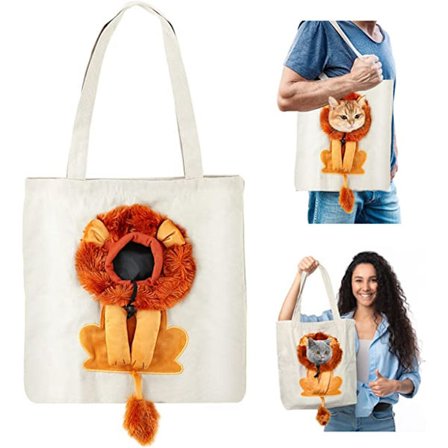 Kissankuljetuslaukku, Kannettava Canvas-Kuljetuslaukku Kisseille, Leijonan Muotoinen