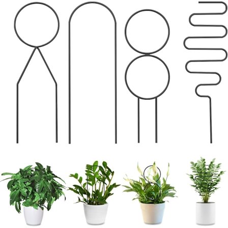 4 kpl Sisäkasvien tukia, metalliritilä kiipeileville kasveille, kasviteline ruukkukasveille, hyvä valinta ja super