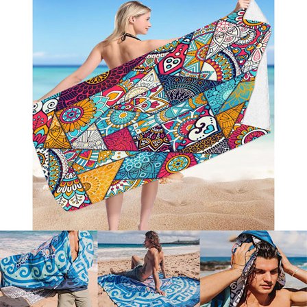 Et stykke (STJ-40, ca. 70*150cm) Mikrofiber Strandhåndklæde Hurtig Tørring