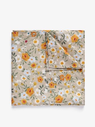 John Henric Men's Light Brown Pocket Square Cotton Size Onesize