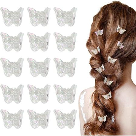 AOT 40 st Butterfly Hårklämmor, Halkfria Mini Hårklämmor för Gi Flerfärgad 40 Antal (Förpackning om 1)