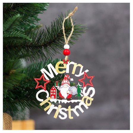 1 st juldekorationer i trä ihålig ansiktslös gammal man docka H