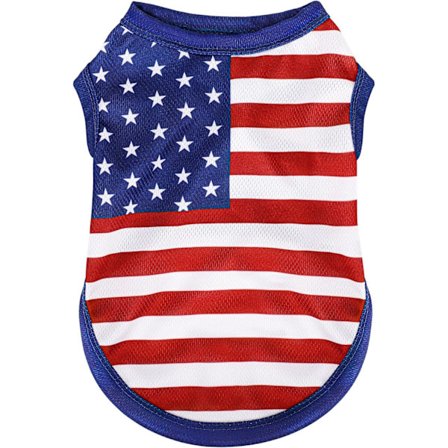 Hundevest, amerikansk flag kæledyrsskjorte til små, mellemstore og store hunde, åndbar sommertop med justerbare stropper, perfekt til den 4.