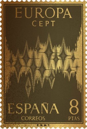 Spanien - EUROPA 1972-2022 - Postfrisk frimærke i 24 karat guld indkapslet og i skrin