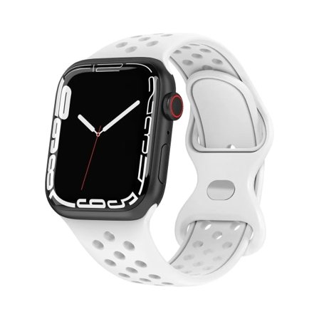 Apple Watch-armband 49 mm 44 mm 45 mm 42 mm 41 mm 38 mm 40 mm silikon sportband iwatch 8 SE 7 6 5 Ultra 49 mm vit 38 40 41 mm
