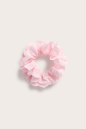 Kappahl | Scrunchie i broderi anglaise Rosa ONE SIZE | Rosa