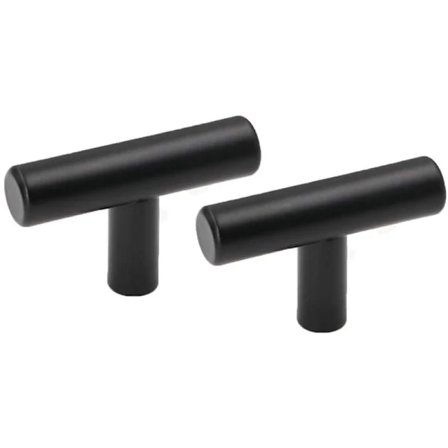 /EA/Sæt med 10 skabsknopper dør T Bar Stick skuffer, rustfrit stål knop skabsdør soveværelse køkkenmøbler sort - T