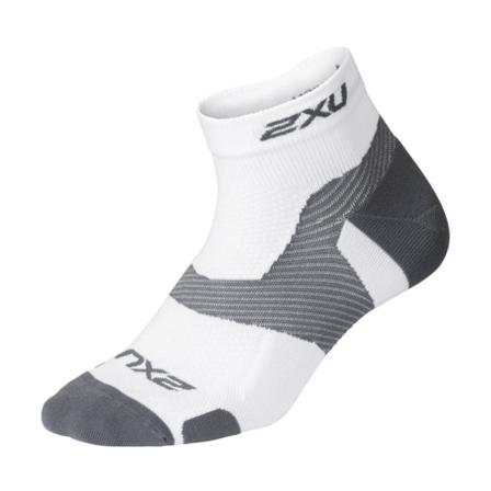 2XU Vectr Light Cush 1/4 Crew Sock Unisex workout socks White S