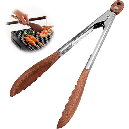 ING Tang 30 cm Træ Spaghetti Tang Holdbar Serveringstang BBQ Tang Grilltang Kød Tang Varmebestandig til Madlavning Grillning og Servering