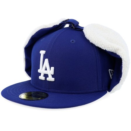 New Era - Azul earflap Gorra - Los Angeles Dodgers 59FIFTY Dog Ear Classic Royal Fitted @ Hatstore