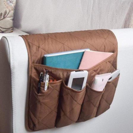 Soffa Armstöd Hängande förvaringsväska Fjärrkontroll Snack Tidy Organizer Hem (brun)