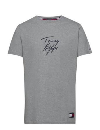 Cn Ss Tee Logo T-shirt Grå Tommy Hilfiger
