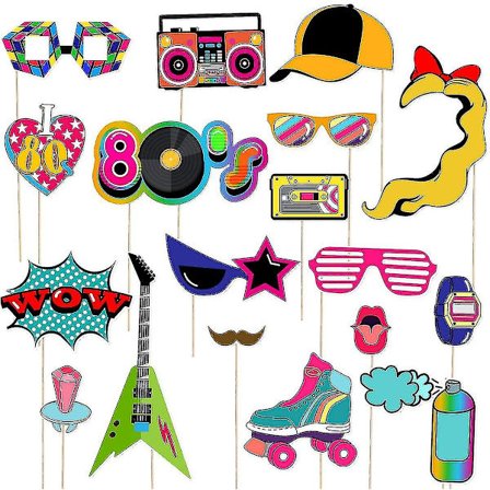 80'er fest fotoboks rekvisitter 1980'er tema fødselsdagsfest dekoration fødselsdagsbillede