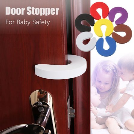4st skumdörrstoppare Baby Safety Guard Fingerskydd White