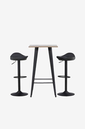 Venture Home - Barset Tempe med 2st barstolar Adesto - Brun - Matgrupp 2 personer - Från Homeroom