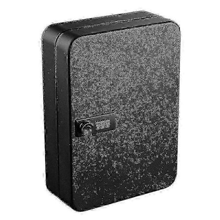 Sort Stål Nøgleskab Sikkerhedsboks Vægmontering Med Kombinationslås Og Tilfældig Farve Nøglemærker - Holder 20 Nøgler