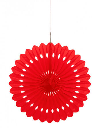 Pappersdekoration solfjäder röd 40 cm