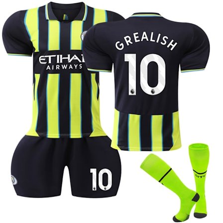 Manchester City Borte Fotballdrakt Barn 2024-2025 Nr. 10 Grealish