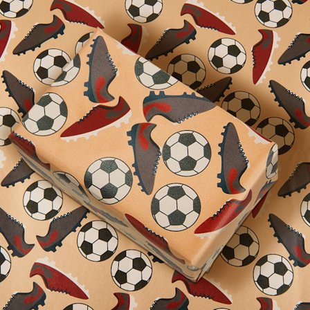 6 Fotballer, Tegneseriebarnefødselsdag, Gavepapir for barn