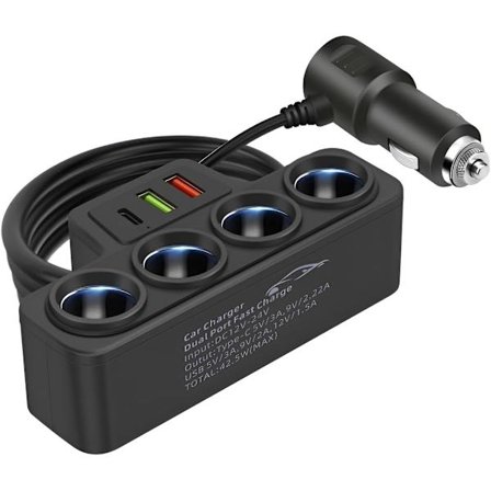 Hurtig USB Biloplader Adapter Mobiltelefon Oplader Adapter Køretøjer Biloplader Multi Stik Cigarettænder Adapter Universelt Biltilbehør