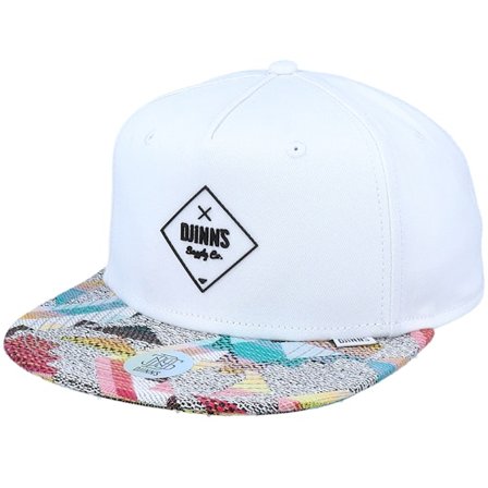 Djinns - White - snapback - Cap - 5-Panel Rubber Aztek White Snapback - Hatstore