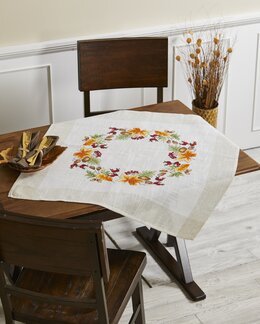 Stickpackung Decke Herbstkranz