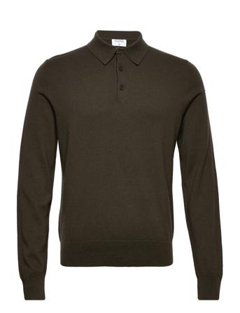 Knitted Polo Shirt Polos Long-sleeved Vihreä Filippa K