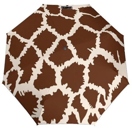Morsom Giraff Dyreprint Automatisk Sammenleggbar Paraply Reiseparaply Vindtett Auto 3 Brett Paraplyer for Kvinner Menn Voksen