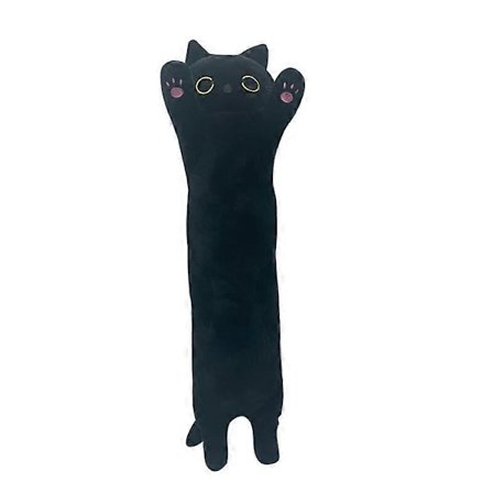 50cm Svart Lang Katt Plysj Pute Kawaii Myk Fyllt Leke Plushie Myk Katt Pute Julegaver Bursdagsgaver For Jenter