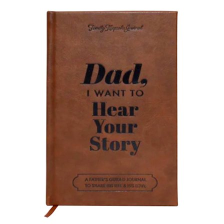Pappa, jag vill höra din historia - Journal - Personligiserad anteckningsbok för pappa - Dela hans livshistoria - Födelsedagspresent