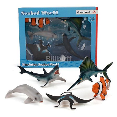 Realistiske sjødyr Spekkhogger Hai Delfin Sel Figurer Boksesett Actionfigurer Modell Samleobjekter Leker Til Barn Gave