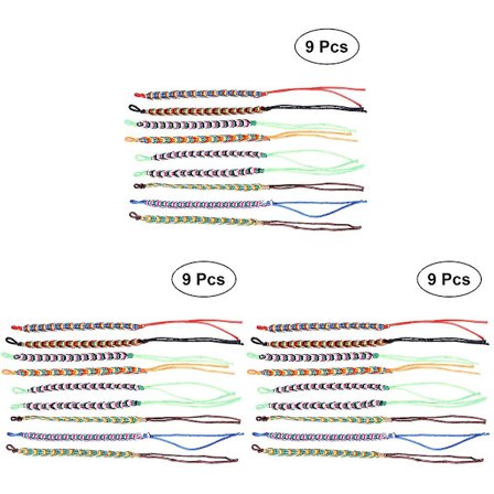 27 stk. Håndlavede farverige flettede armbånd tråd håndled ankel armbånd (tilfældig farve)