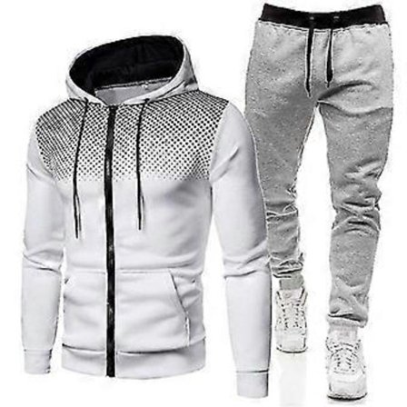 Vetoketjullinen huppari + collegehousut miesten syksy/talvi collegepaita & collegehoususetti S-XXXL