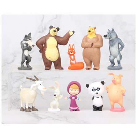 10 Pak Masha og Björnen figurer (3-6CM)