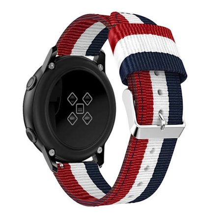 Samsung Galaxy Watch Active 20mm Nylon Klokkereim - Rød / Hvit / Blå