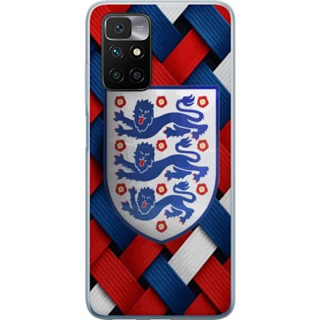 Yhteensopiva Puhelinkuori Xiaomi Xiaomi Redmi 10 Graafinen Englanti-aihe heraldisilla leijonilla ja punaisella, valkoisella ja sinisellä punotulla ku