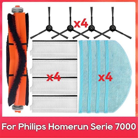 Til Philips Homerun Serie 7000, XU7100/01, XU7100/02 Reservedelstilbehør Filter Hoved Sidebørste Moppe Robot