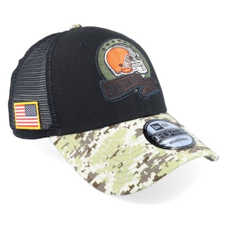 New Era - NFL Svart trucker Keps - Cleveland Browns M 9FORTY NFL Salute To Service 22 Black/Camo Trucker @ Hatstore