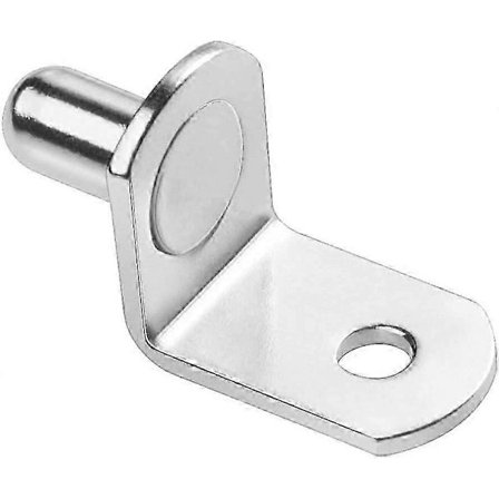 50 kpl 6 mm nikkelipinnoitettuja metallisia hyllynkannattimia L-muotoisia kiinnikkeitä puu- tai lasihyllyille huonekalujen kaappiin kirjahyllyyn (LGL)