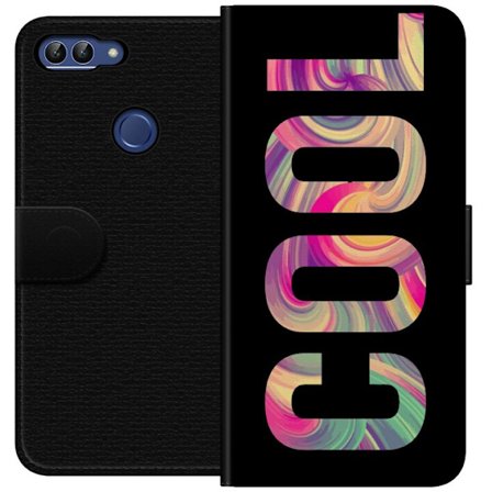 Yhteensopiva Lompakkokotelo Huawei Huawei P smart Nykytaiteellinen typografia taiteilu sanaa LOVE nestemäisissä sateenkaariväreissä mustaa taustaa