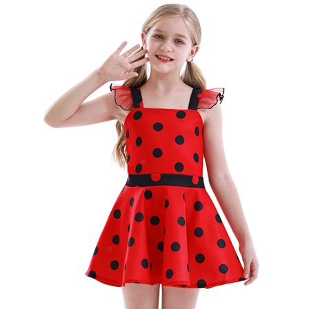 Flickor Polka Dots Ladybug Dress Up Kostym