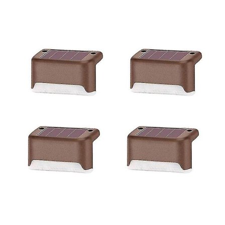 4-pak solcelle-trappe lys udendørs vandtæt led farverige sol trappe lys hegn sol lys dæk lys