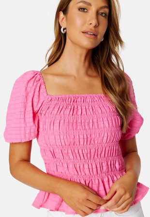 ONLY Carla SS Smock Top Carmine Rose Klær