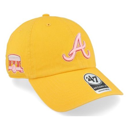 47 Brand - MLB Gul unconstructed Keps - Hatstore Exclusive x Atlanta Braves Dua Yellow Gold Double Under Dad Cap @ Hatstore