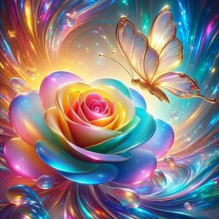 Blom- och fjärilsdiamantmålningssatser för nybörjare, 5D DIY Full Round Drill Paint by Diamonds Gem Art Craft för hemväggdekor och presenter