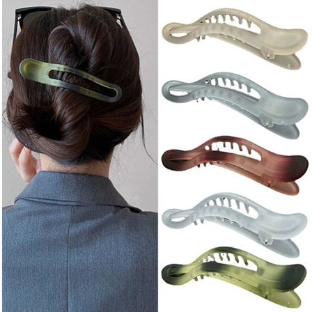 Store hårklemmer for kvinner, store hårklemmer for tykt hår, andeklips, frisørklemmer, lange hårtilbehør for jenter og kvinner (5 stk.)