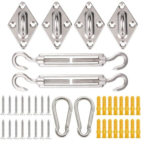 Øyeplater i rustfritt stål, kraftig solseilmaskinvare, ZQKLA